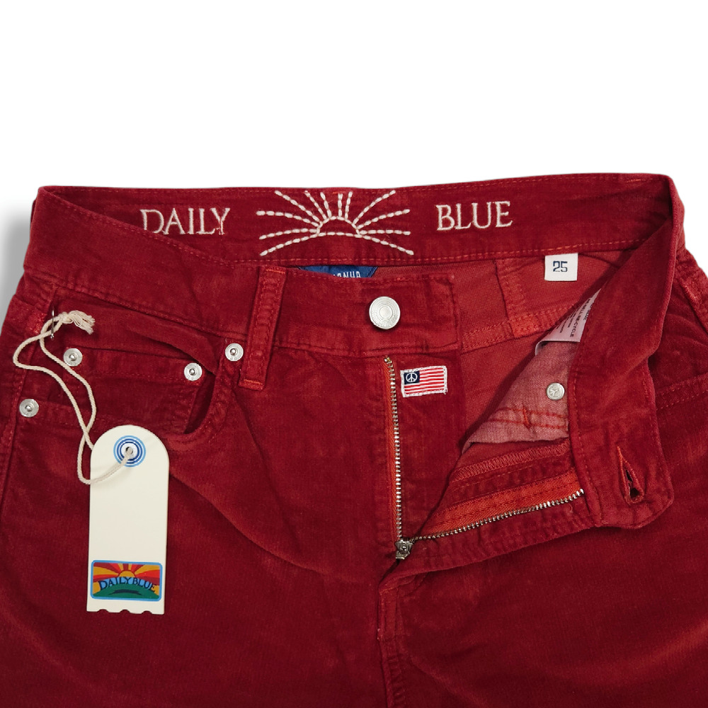 NWT Daily‎ Blue Manya Organic Cotton Velveteen Denim Jeans Sz. 25 Swing [Ruby] - Picture 6 of 11